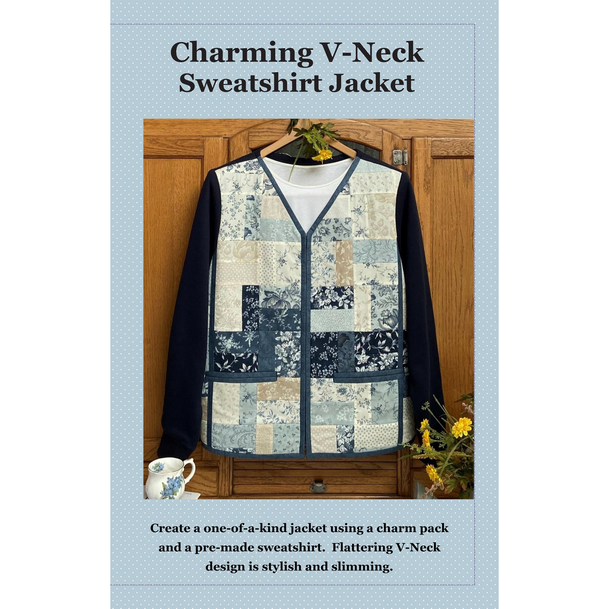 Cover image of pattern for Charming V-neck Sweatshirt Jacket.