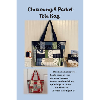 Cover image of pattern for Charming 8 Pocket Tote Bag.