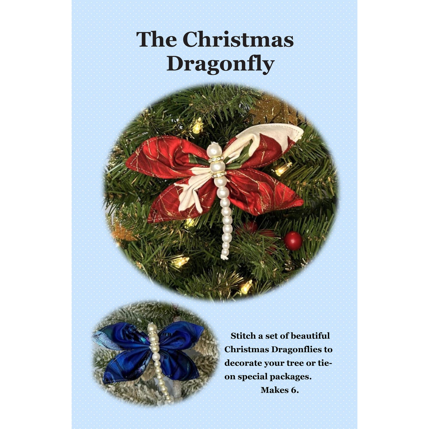 The Christmas Dragonfly Pattern JMD-222w - Wholesale Product