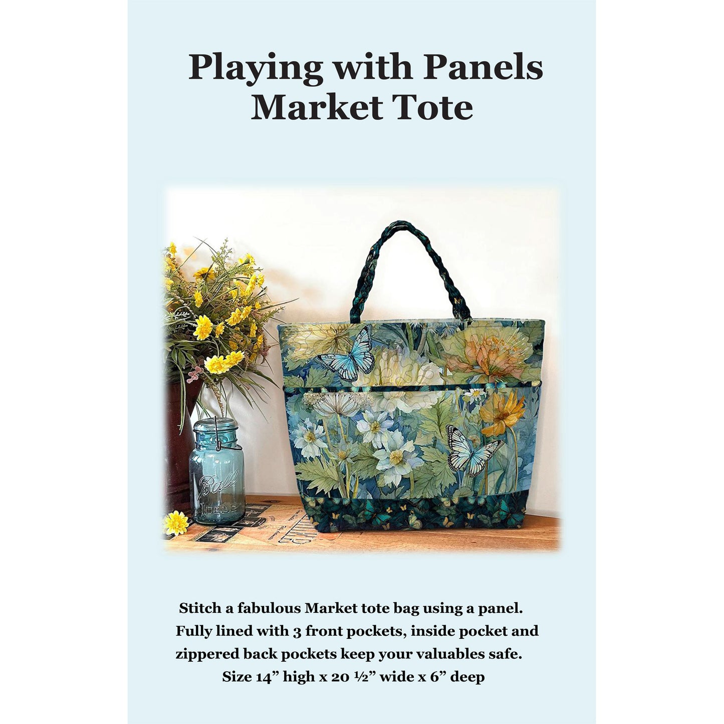 Playing with Panels Market Tote Bag JMD-233e - Downloadable Pattern