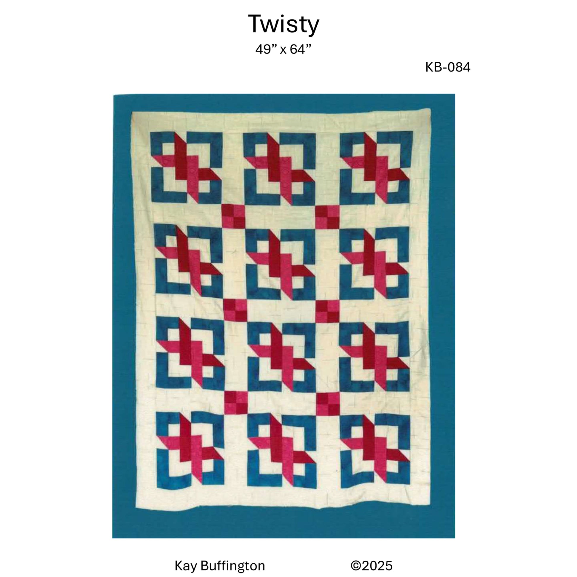 Cover image for the Twisty quilt pattern by Kay Buffington.