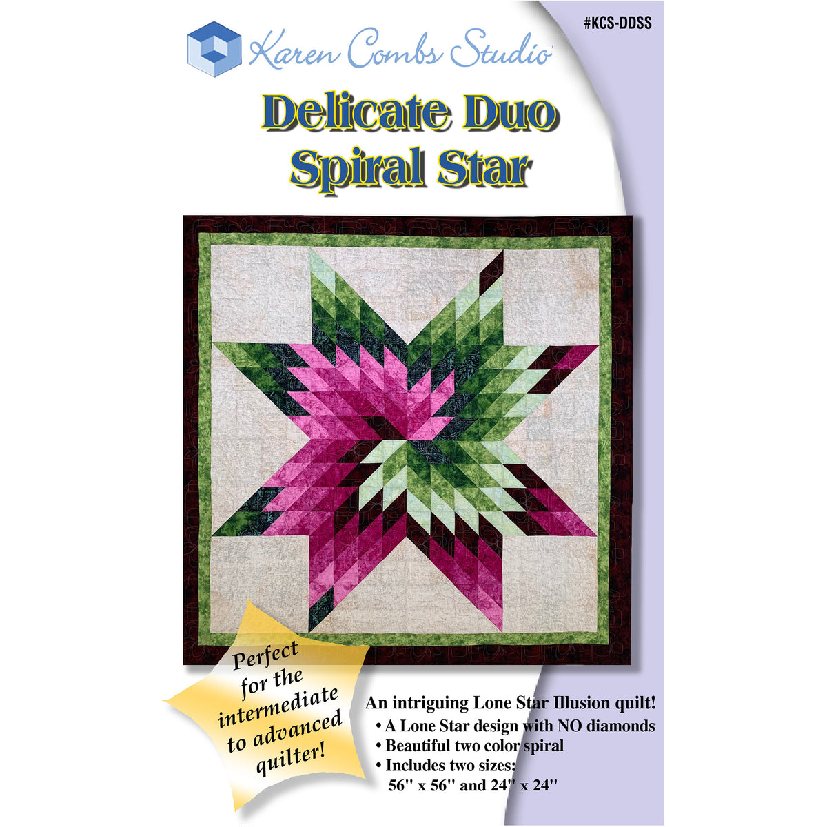 Delicate Duo Spiral Star Quilt KCS-DDSSe - Downloadable Pattern ...