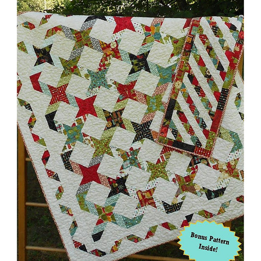 Twisting With The Stars Quilt and Table Runner Pattern LLD-041 - Paper Pattern