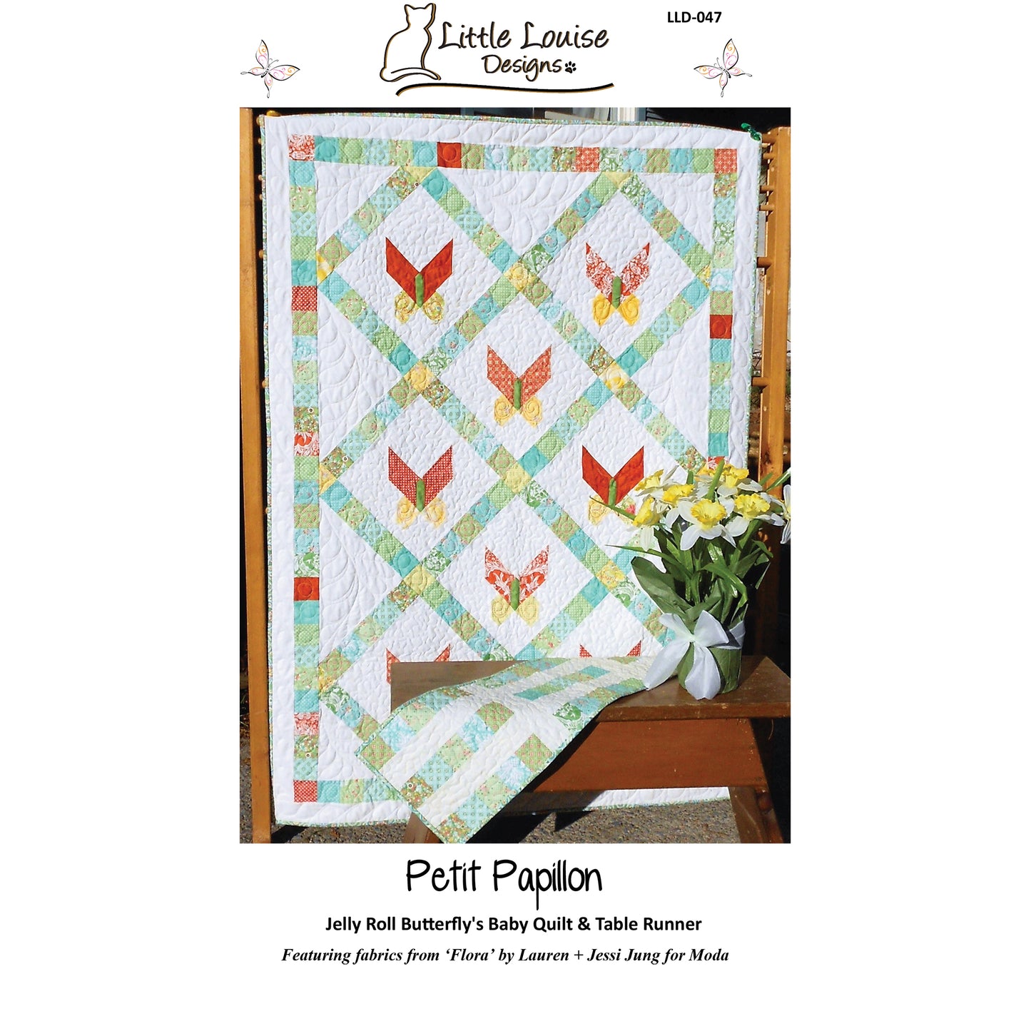 Petit Papillon Quilt and Table Runner LLD-047e - Downloadable Pattern