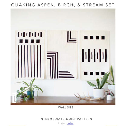 Quaking Aspen, Birch, and Stream Trio Wall Hanging Quilts LOLO-10e - Downloadable Pattern