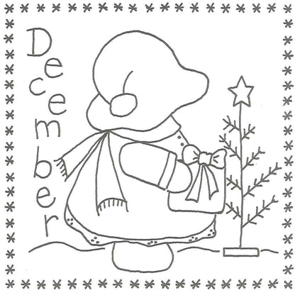 Sunbonnet Sue BOM - December Stitchery LQC-S12e - Downloadable Pattern