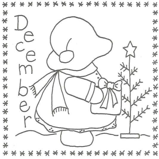 Sunbonnet Sue BOM - December Stitchery LQC-S12e - Downloadable Pattern