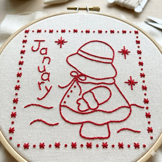 Sunbonnet Sue BOM - January Stitchery LQC-S1e - Downloadable Pattern