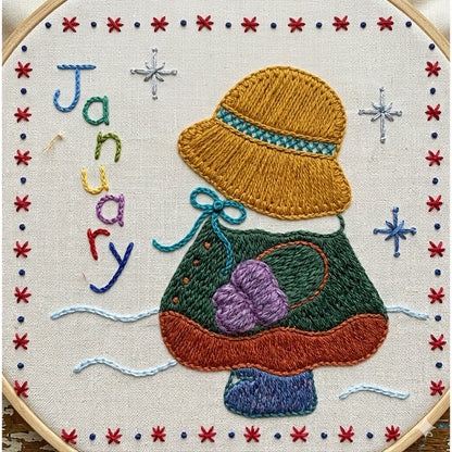 Sunbonnet Sue BOM - January Stitchery LQC-S1e - Downloadable Pattern