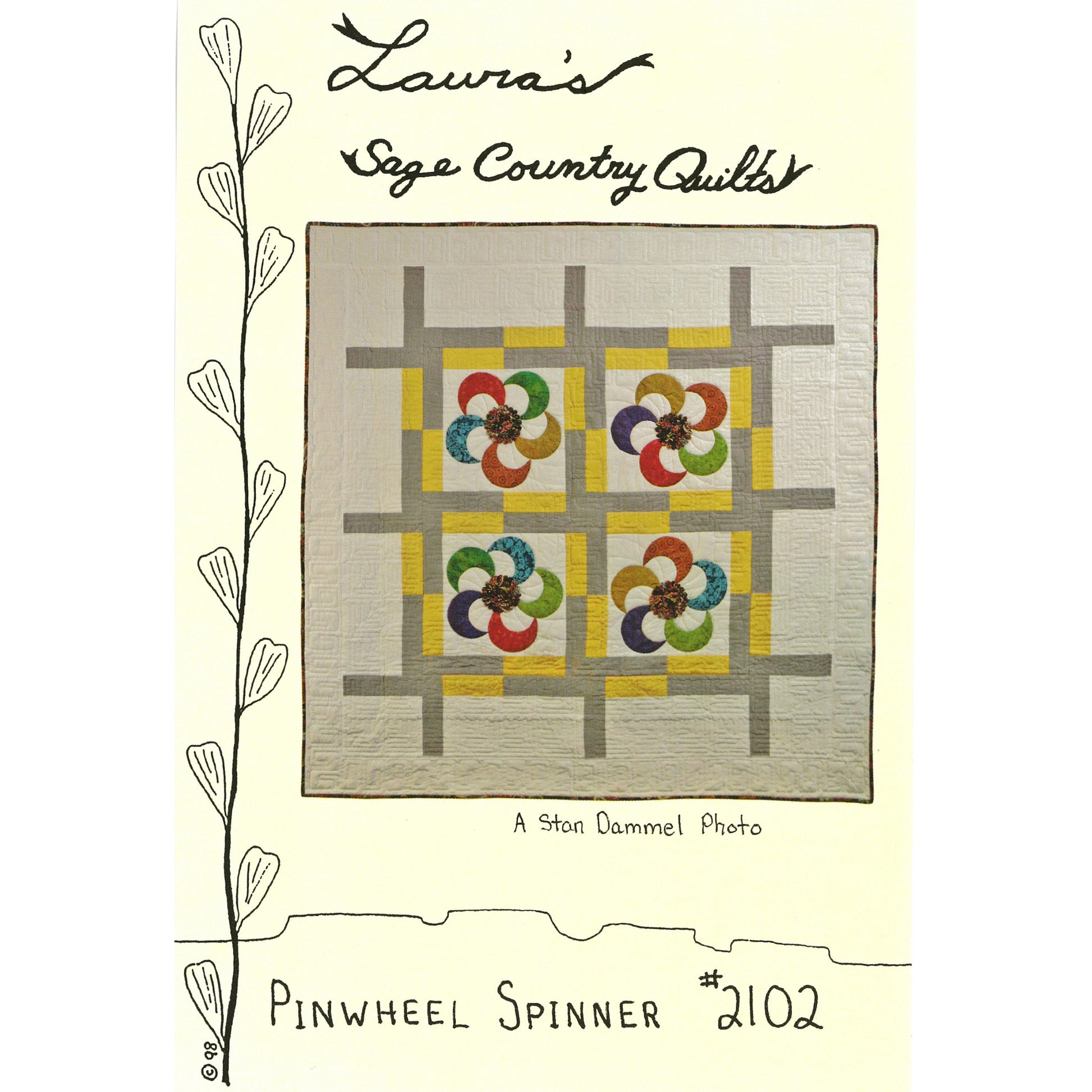 Cover image of pattern for Pinwheel Spinner Quilt.