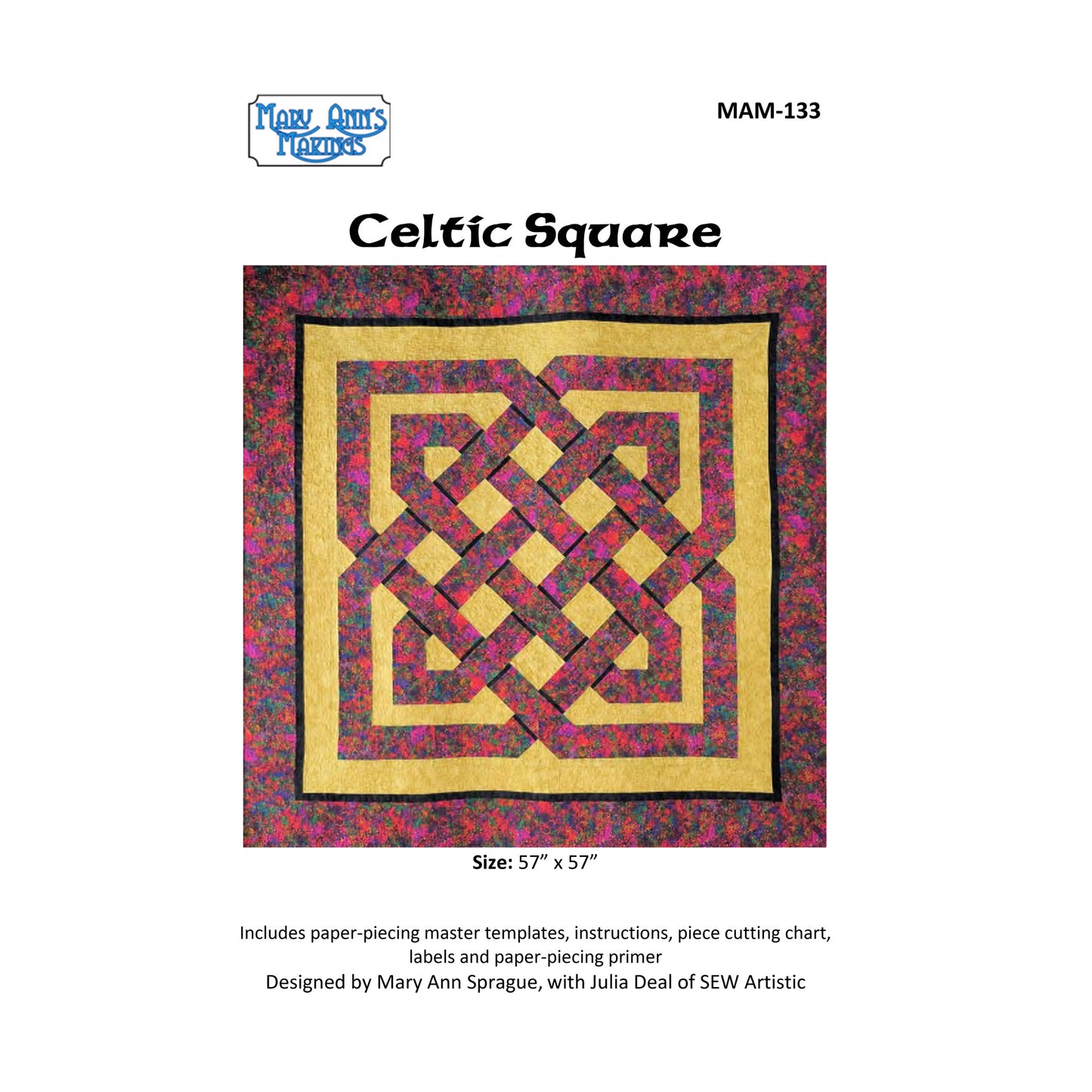 Celtic Square Quilt MAM-133e - Downloadable Pattern