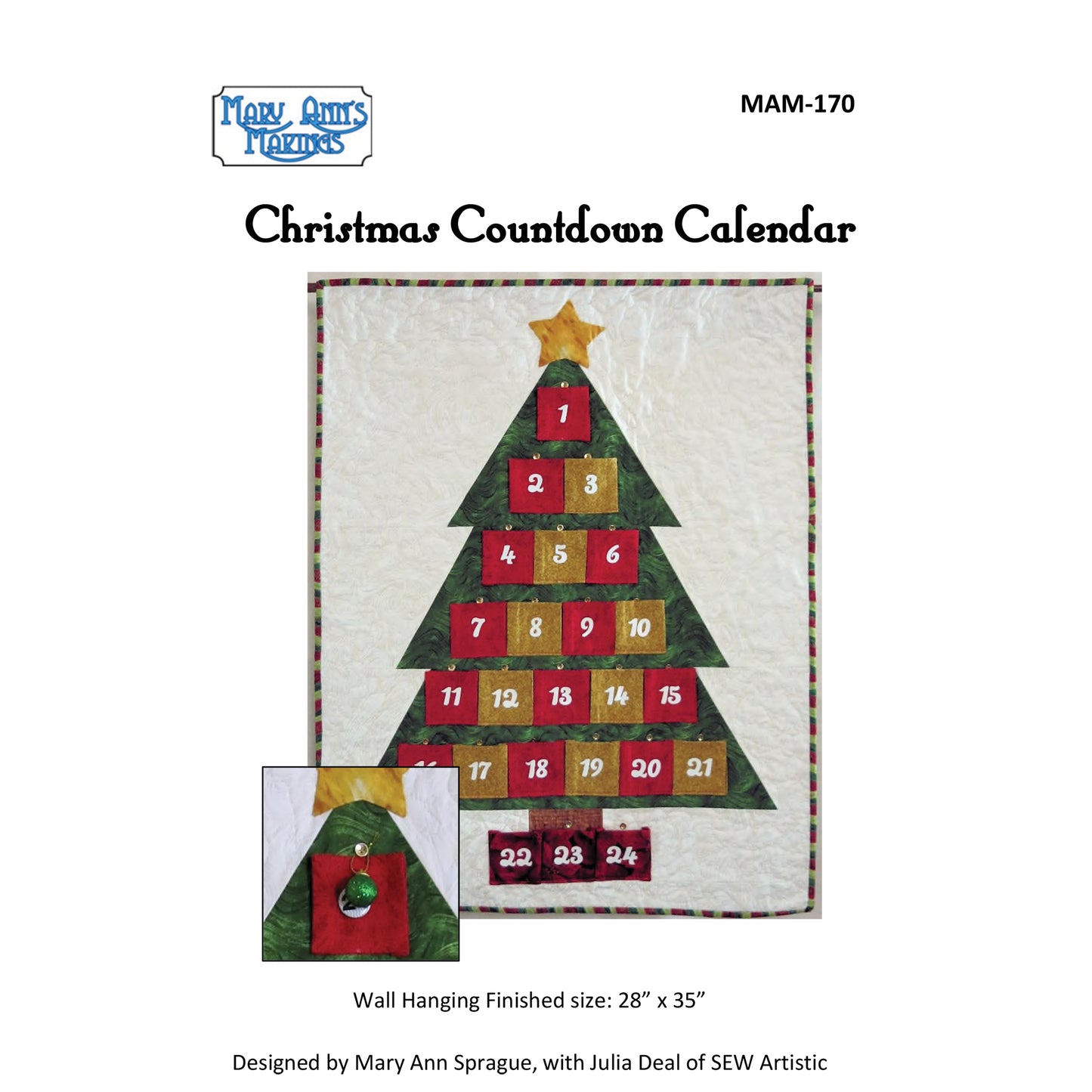 Christmas Countdown Calendar Pattern MAM-170 - Paper Pattern