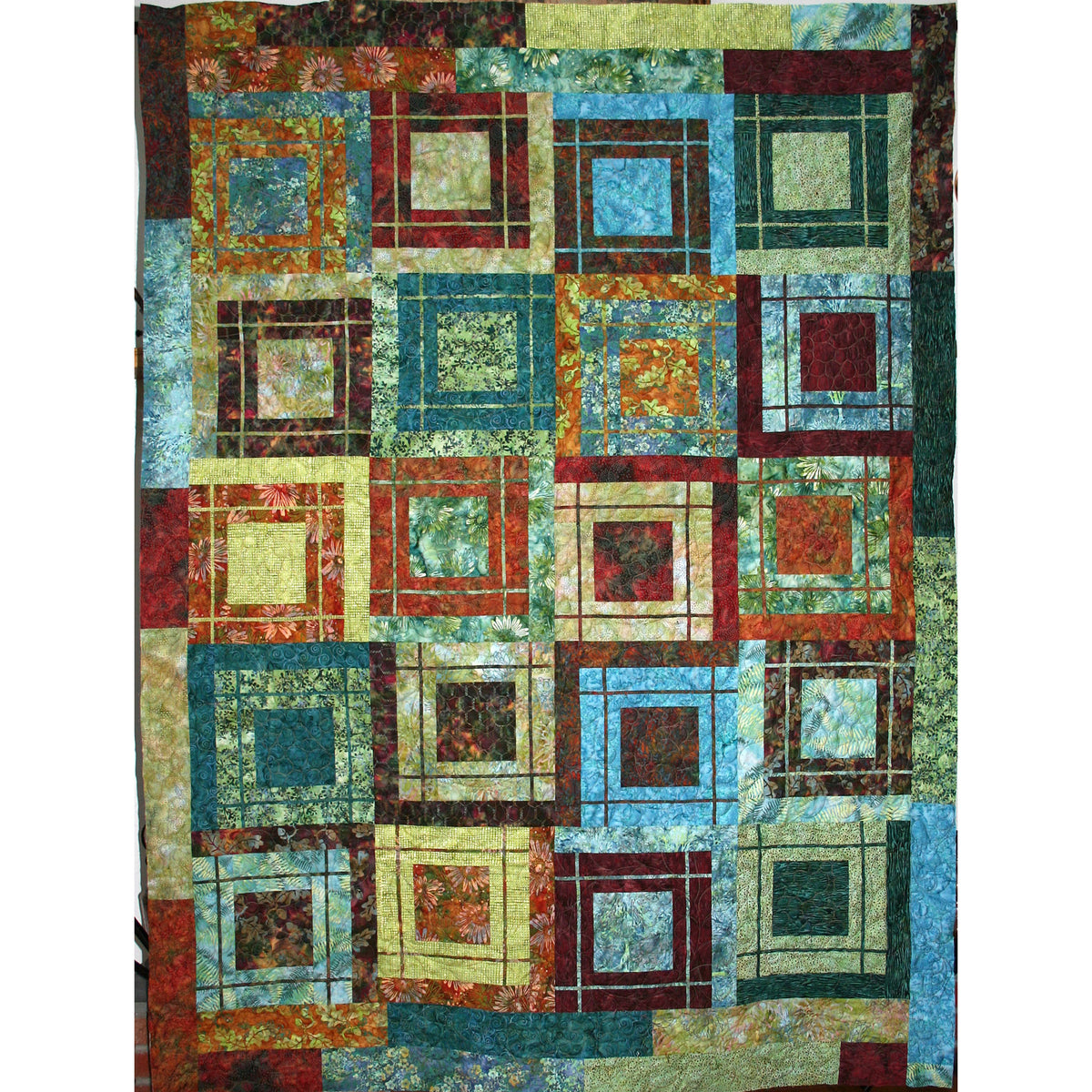 Quilting Pattern Rounded Square Drop Squared Away Quilt Pattern MD-50 (advanced beginner, baby, lap and ...