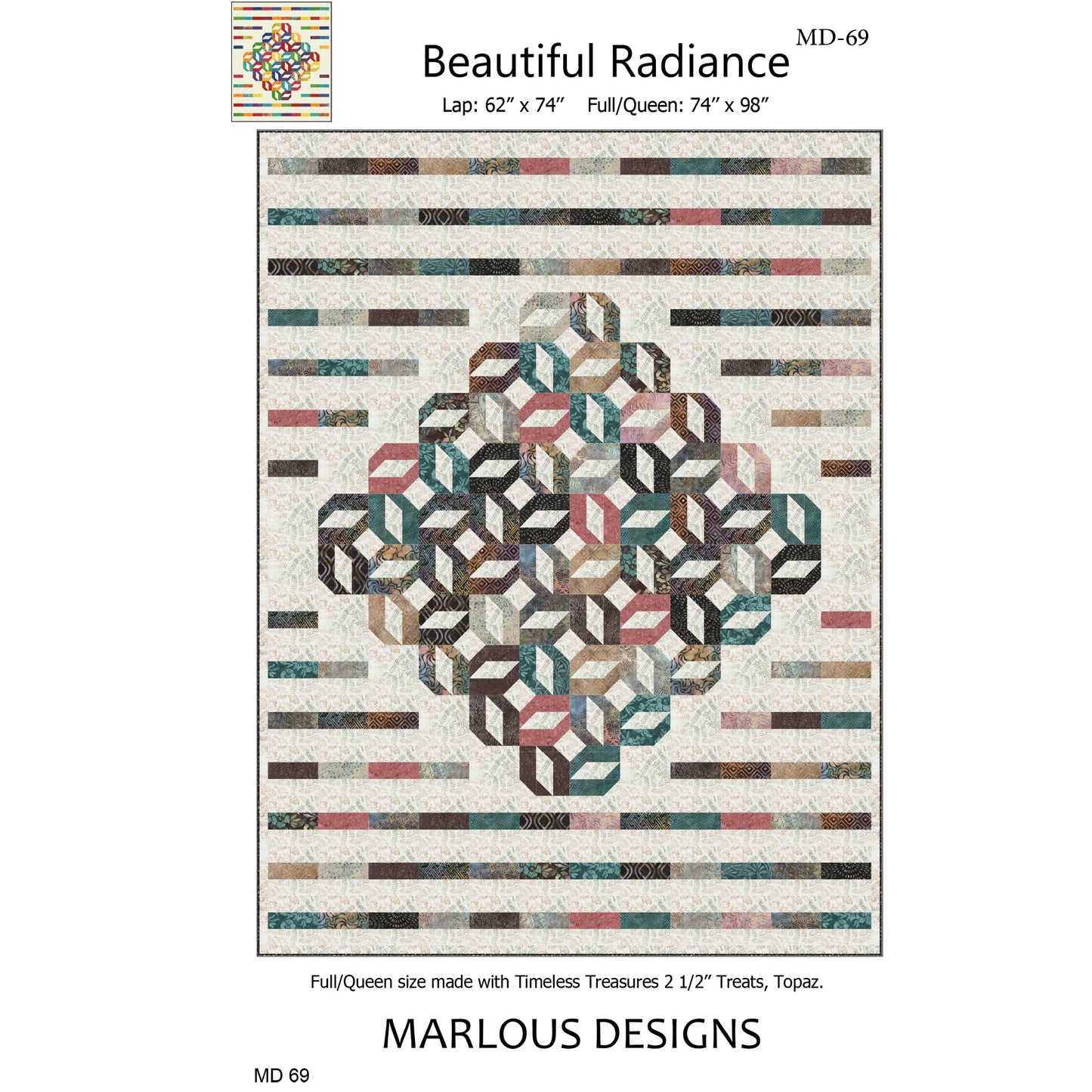 Beautiful Radiance Quilt Pattern MD-69 - Paper Pattern