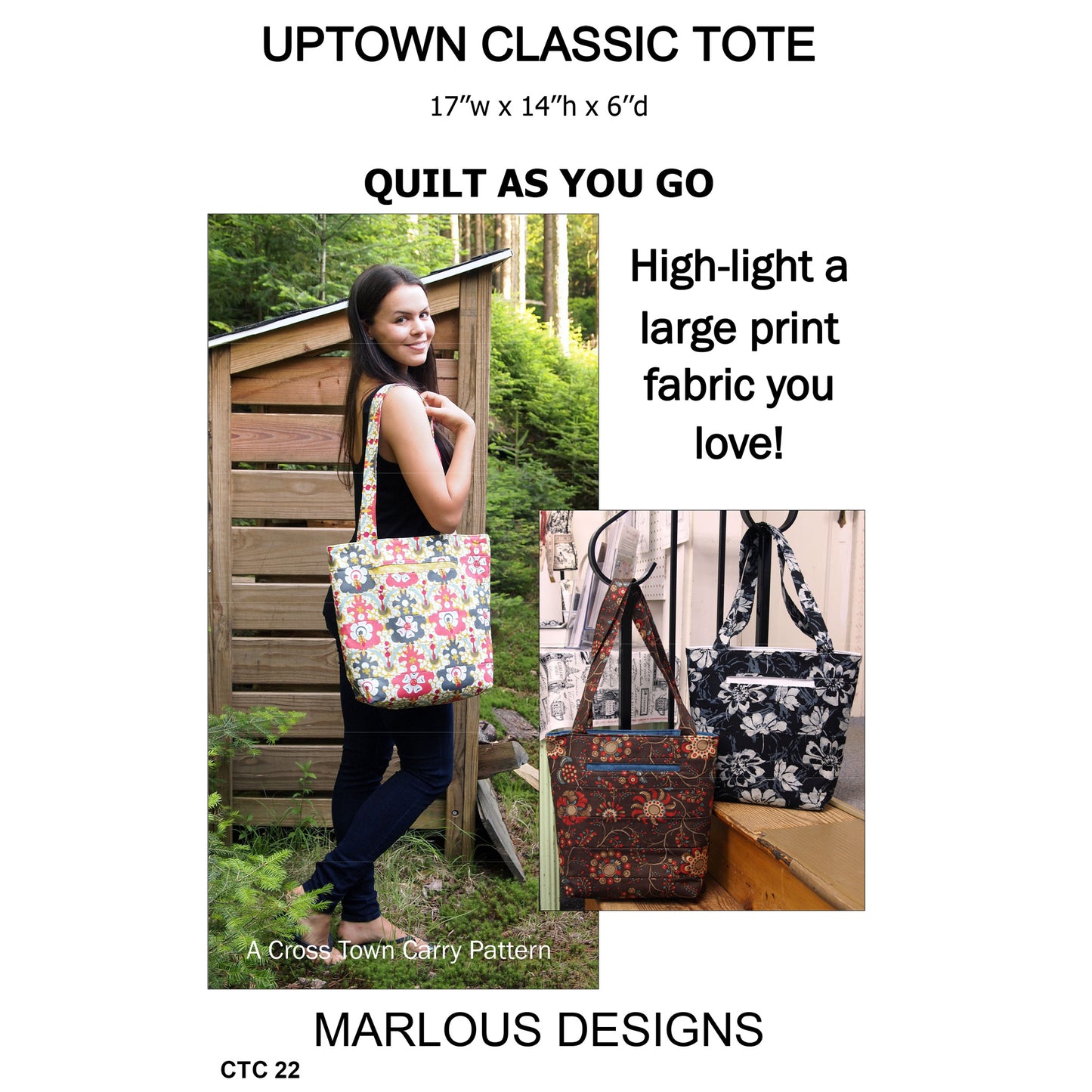 Uptown Classic Tote Pattern MD-CT22 - Paper Pattern