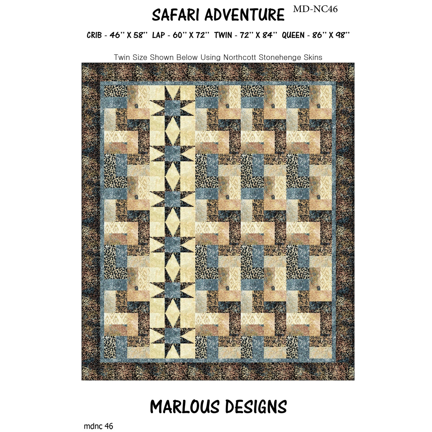 Safari Adventure Quilt MD-NC46e - Downloadable Pattern