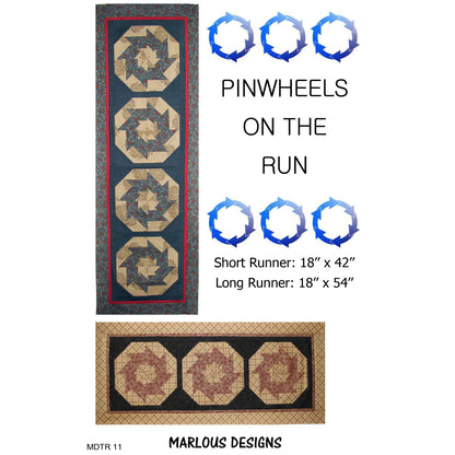 Pinwheels on the Run Table Runner Pattern MD-TR11 - Paper Pattern