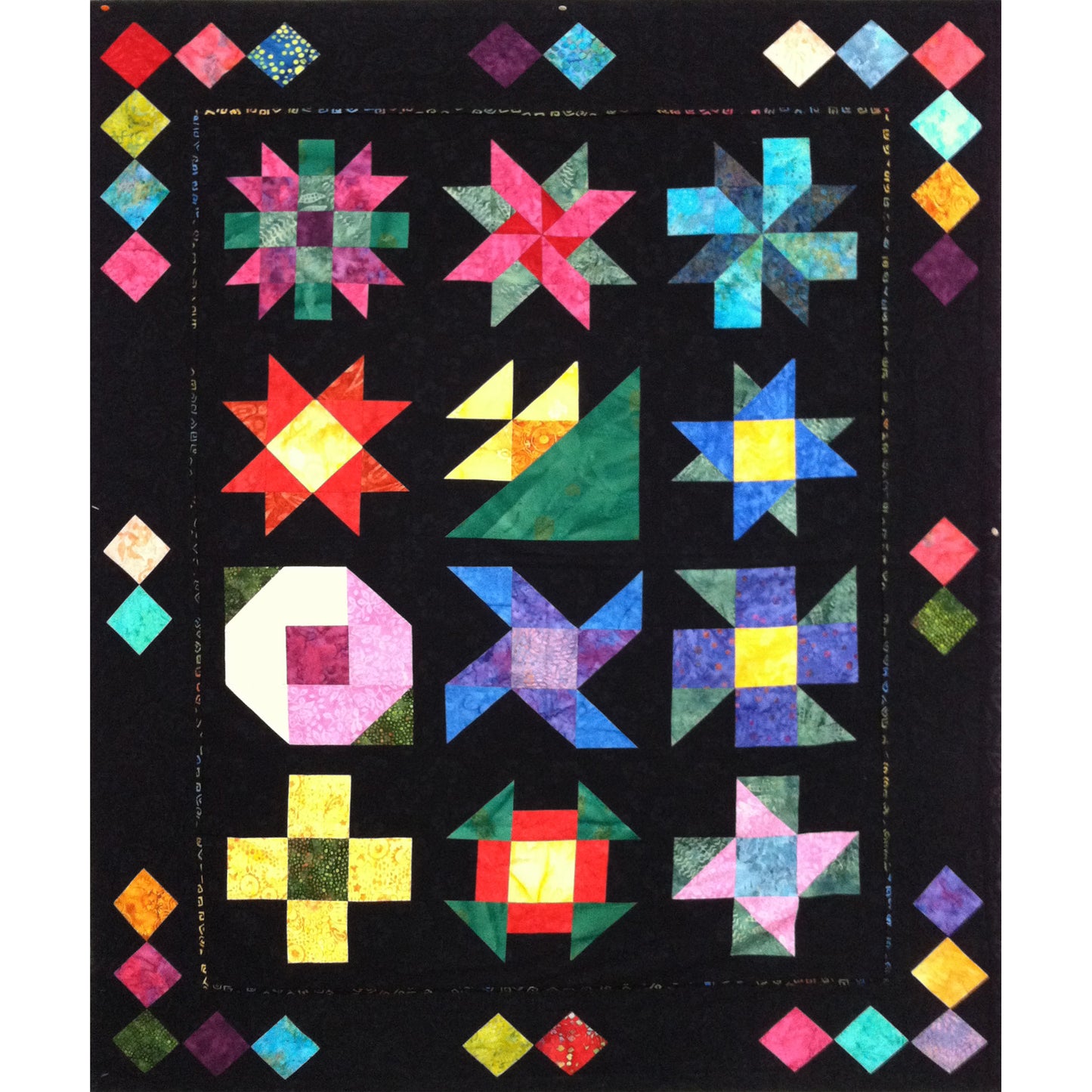 Midnight Posies Block of the Month Quilt MGD-103e - Downloadable Pattern