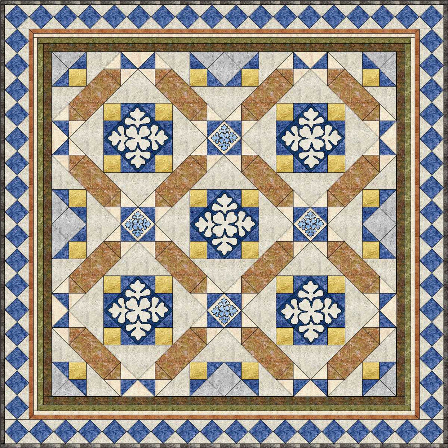 Market Place Mosaic Quilt Pattern MGD-105 - Paper Pattern