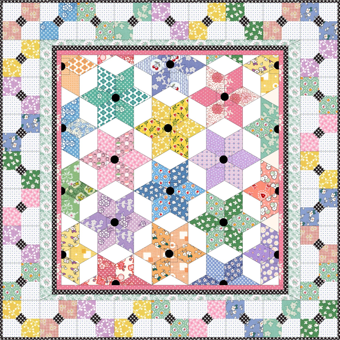 Diamond Stars Quilt Pattern MGD-223 - Paper Pattern