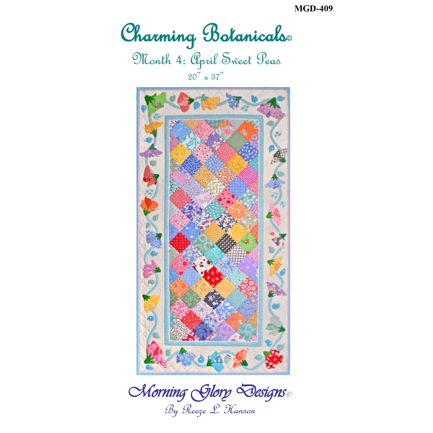 April Sweet Peas Quilt MGD-409e - Downloadable Pattern