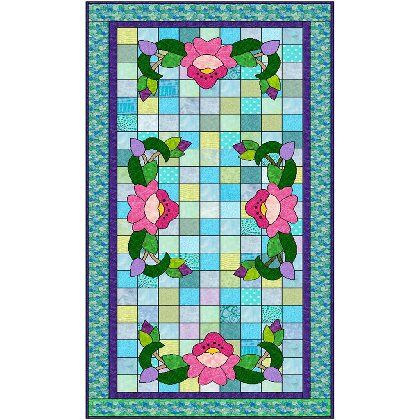 July Water Lily Quilt Pattern MGD-708 - Paper Pattern