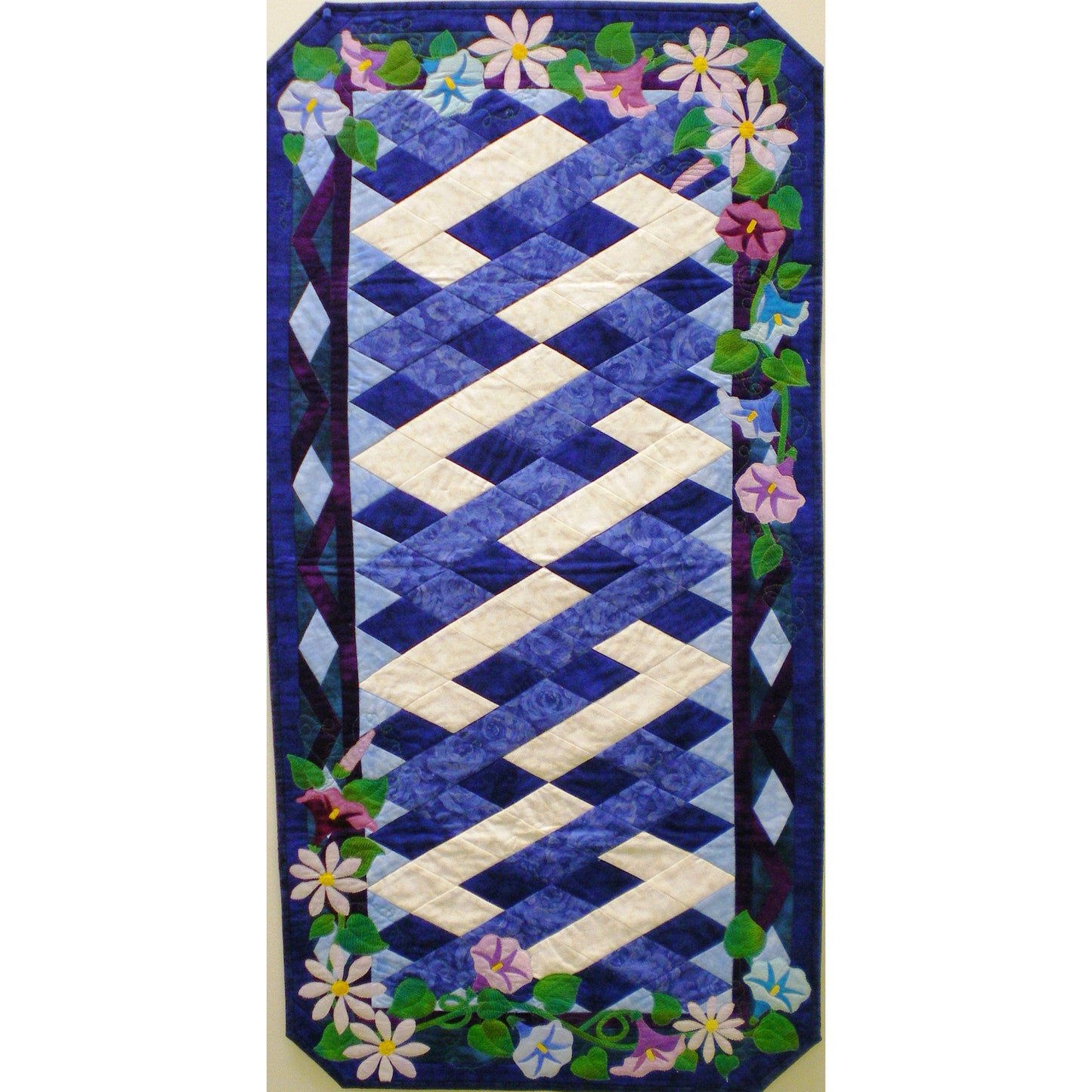 September Morning Glories & Asters Table Runner Pattern MGD-907w  - Wholesale Product