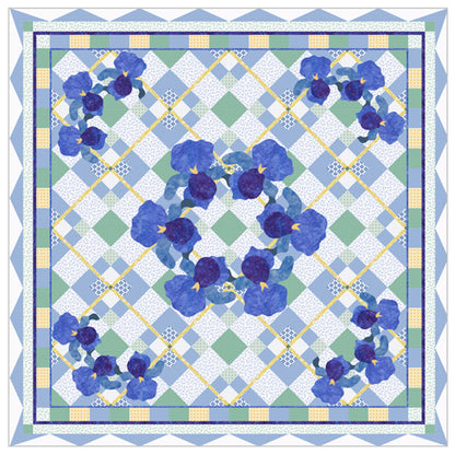 The Summer Iris Picnic Quilt MGD-204e - Downloadable Pattern