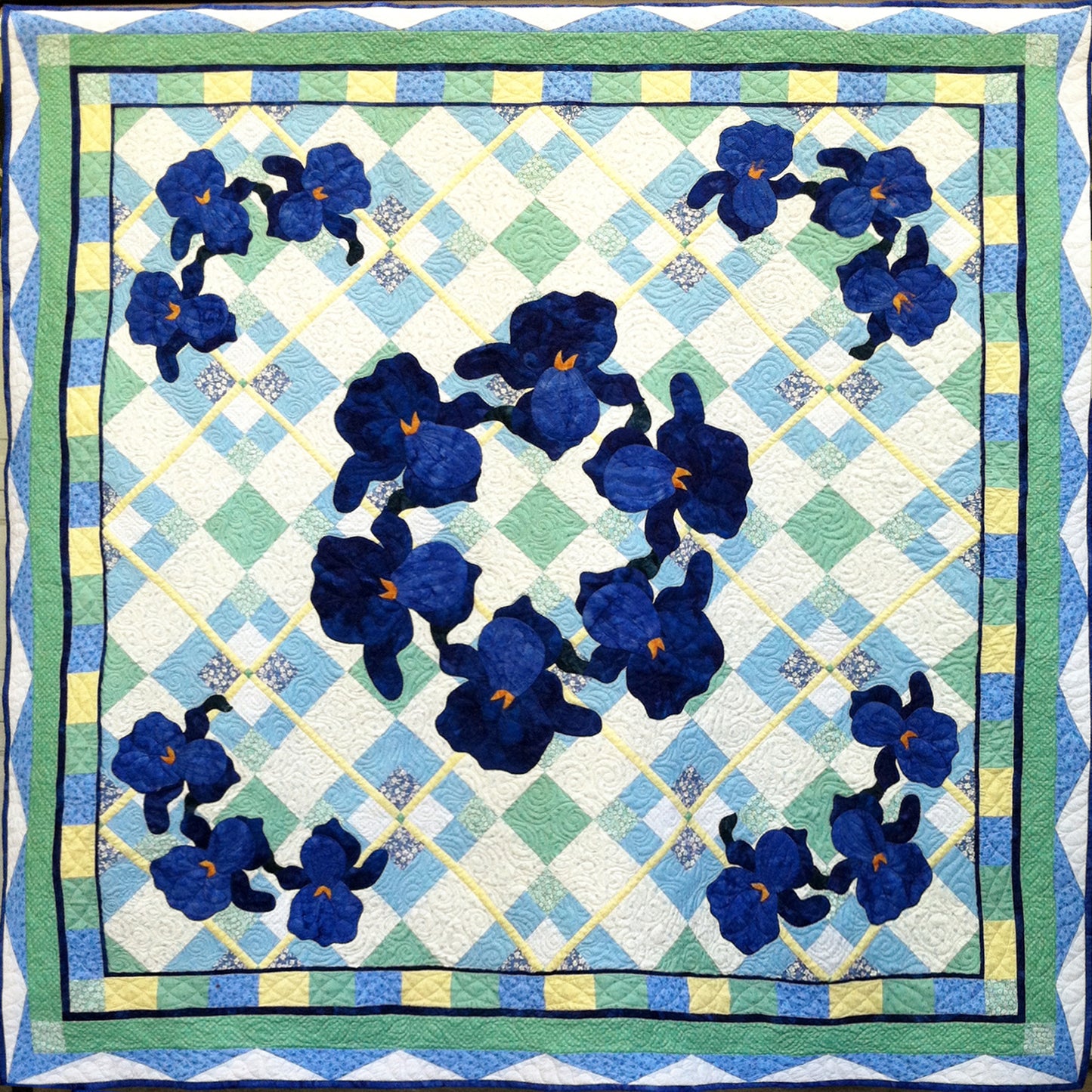 The Summer Iris Picnic Quilt MGD-204e - Downloadable Pattern