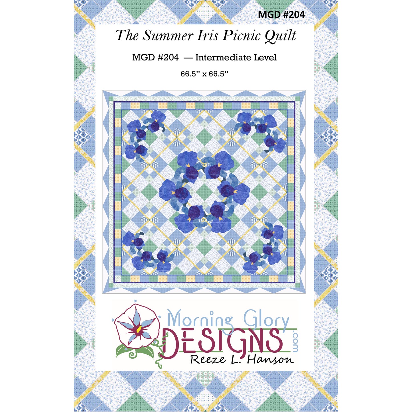 The Summer Iris Picnic Quilt MGD-204e - Downloadable Pattern