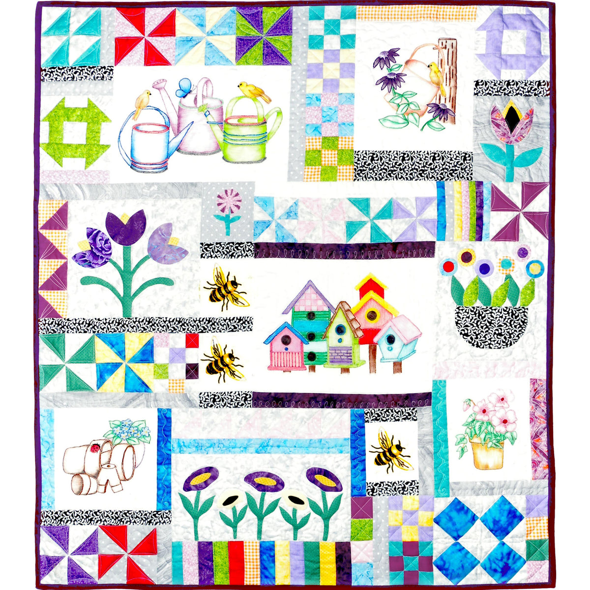 Springtime Garden Quilt Pattern Spring Garden Wall Hanging Quilt MMD2-J170e - Downloadable Pattern ...
