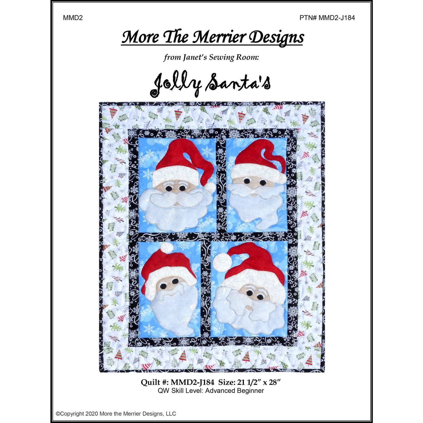 Jolly Santa's Wall Hanging Pattern MMD2-J184 - Paper Pattern