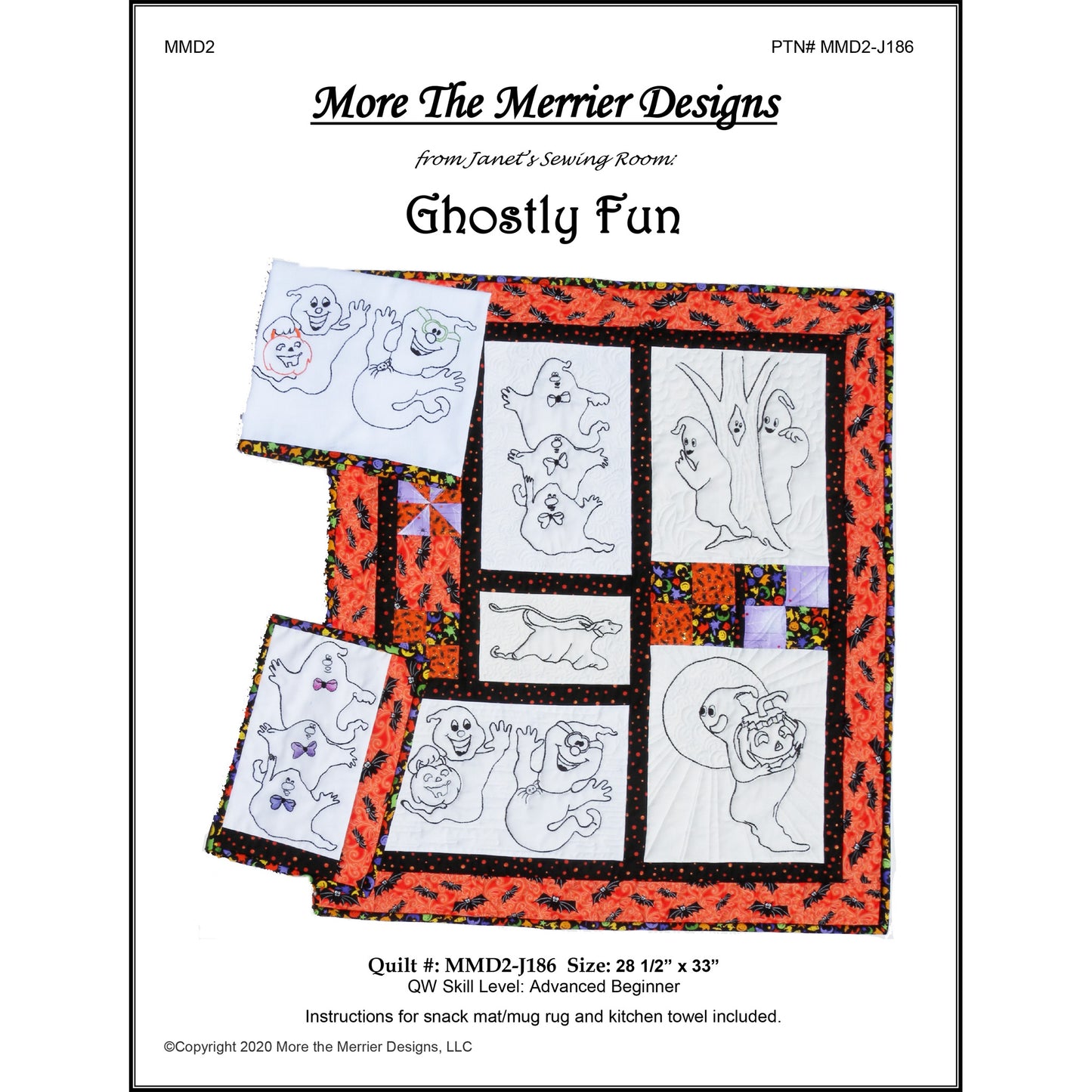 Ghostly Fun Wall Hanging Pattern MMD2-J186 - Paper Pattern