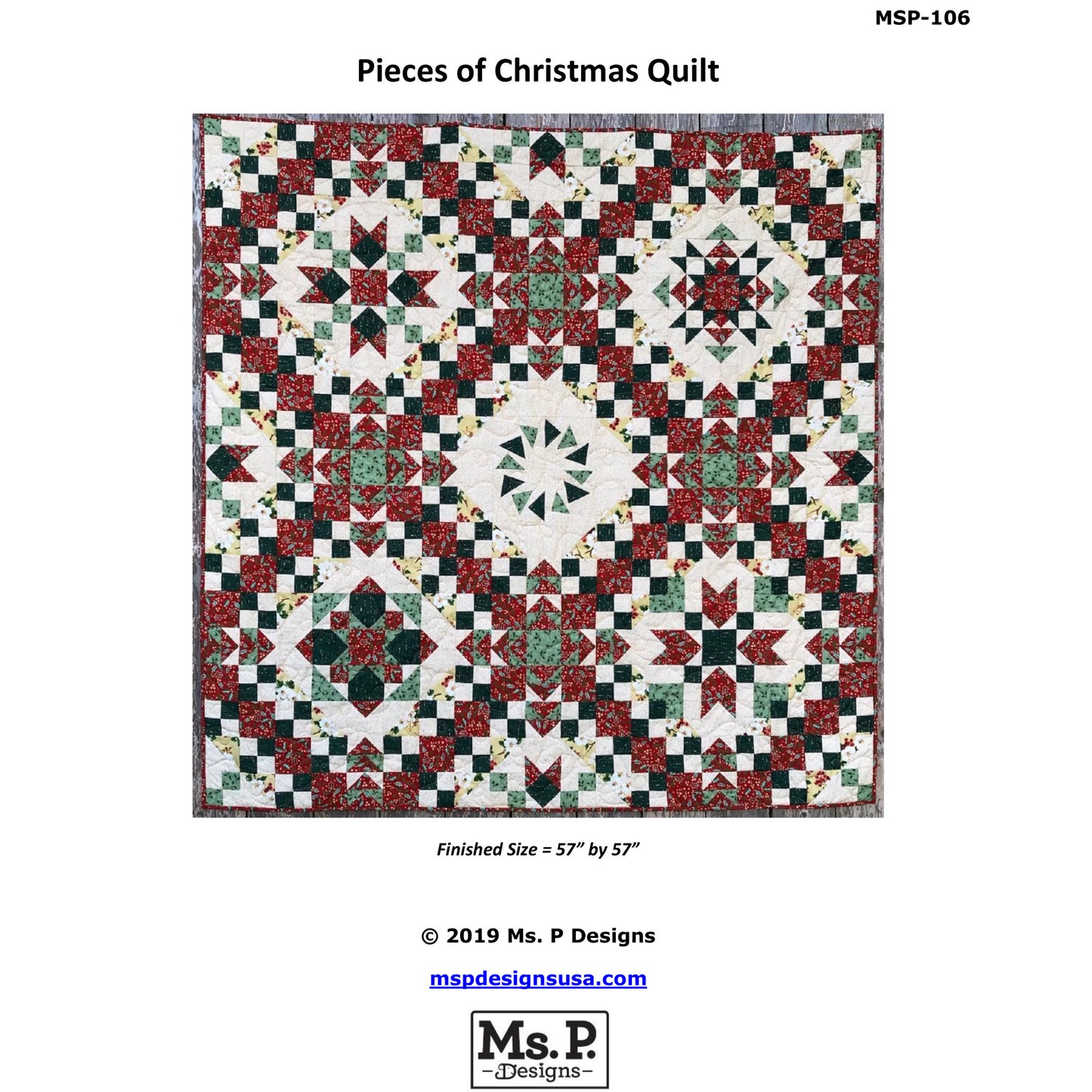 Pieces of Christmas Quilt MSP-106e - Downloadable Pattern