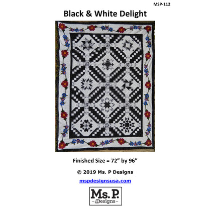 Black and White Delight Quilt MSP-112e - Downloadable Pattern