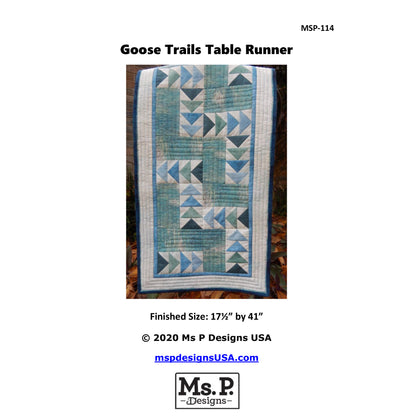 Image of the Goose Tails Table Runner pattern cover.