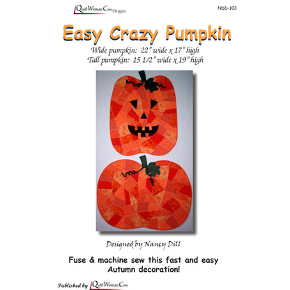 Easy Crazy Quilt Pumpkin NDD-103e - Downloadable Pattern