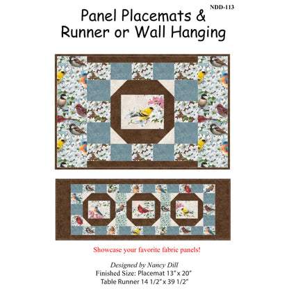 Panel Placemats & Table Runner Quilt Pattern NDD-113 - Paper Pattern