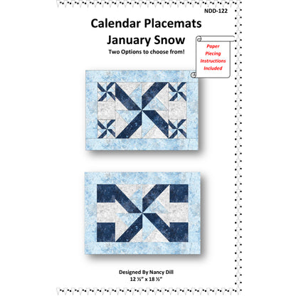 January Snow Placemats NDD-122e - Downloadable Pattern