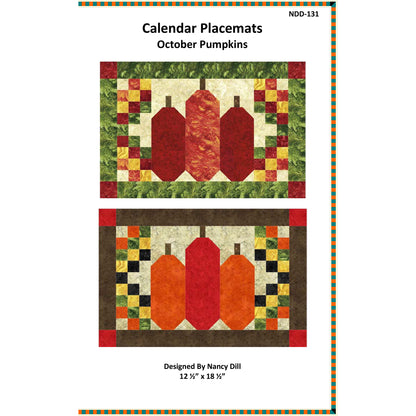 October Pumpkins Placemats Pattern NDD-131 - Paper Pattern