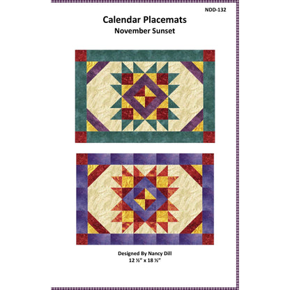 November Sunset Placemats NDD-132e - Downloadable Pattern