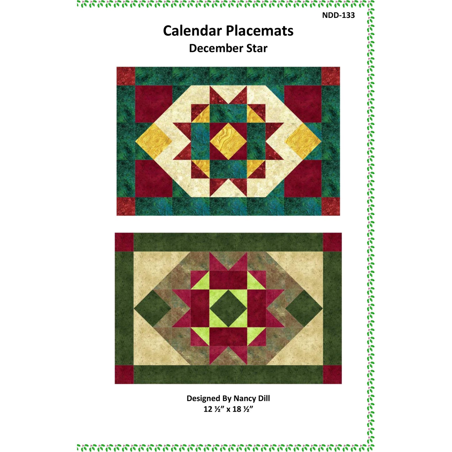 December Star Placemats Pattern NDD-133 - Paper Pattern