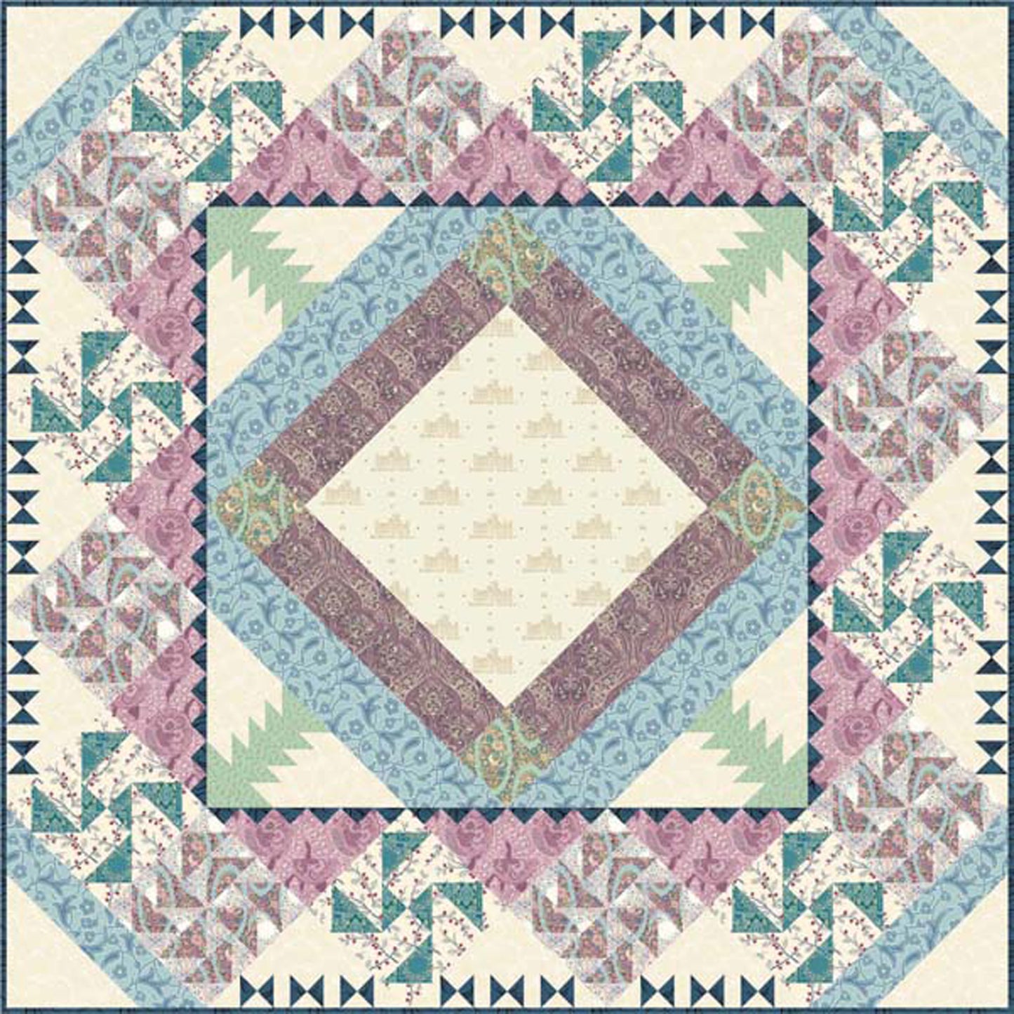 Downton Queen Quilt NDD-140e - Downloadable Pattern