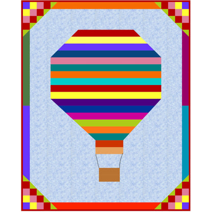 Hot Air Balloon Lap Quilt NDD-166e - Downloadable Pattern