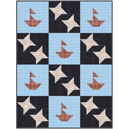 Sailing Under the Stars Quilt NDD-194e - Downloadable Pattern