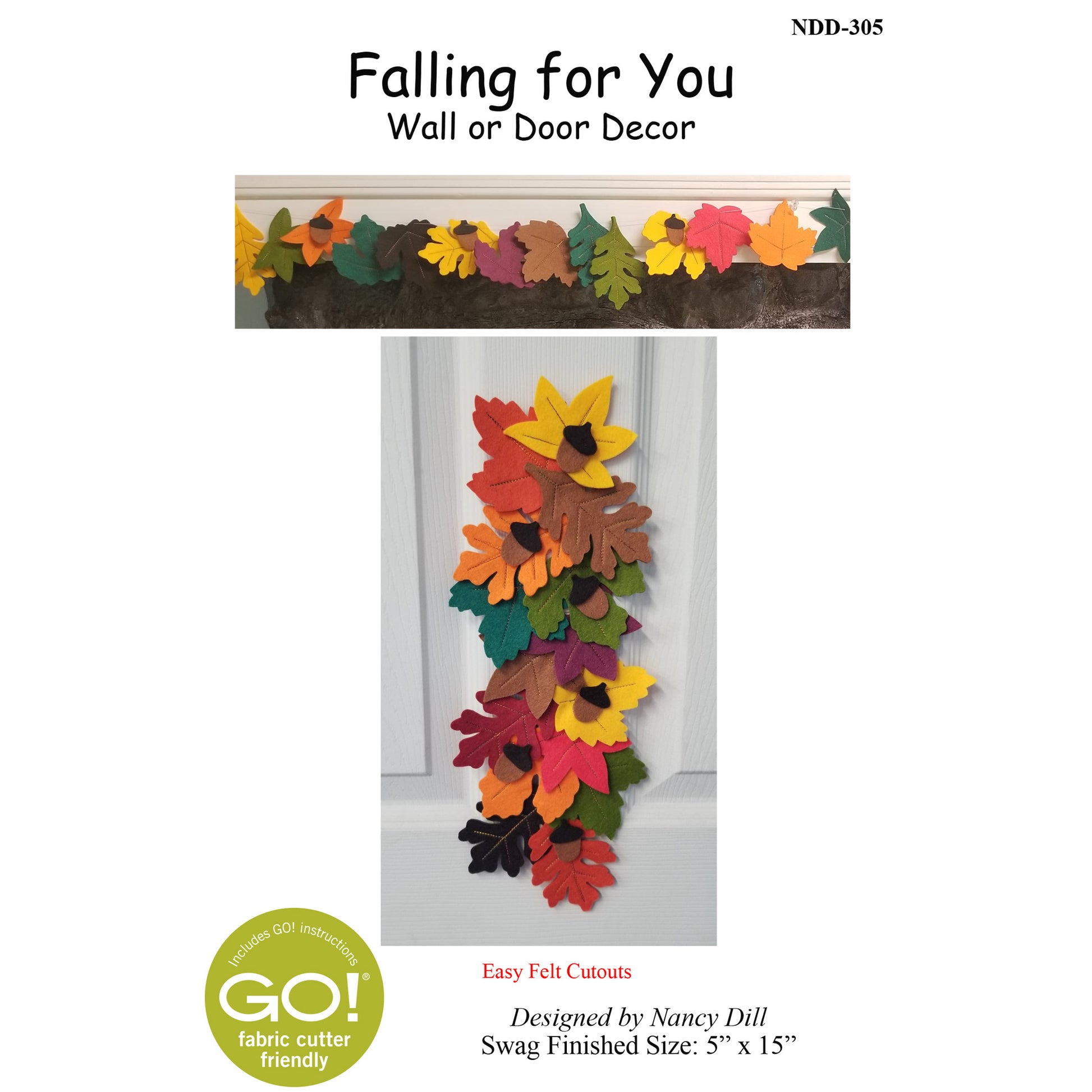 Image of the Falling for You Wall or Door Decor pattern cover.