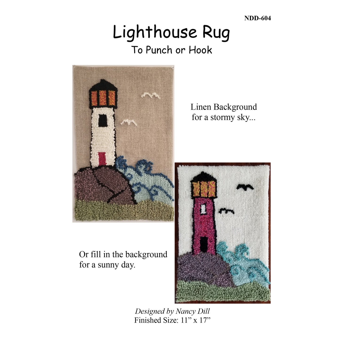 Lighthouse Rug Punching or Rug Hooking Pattern NDD-604 - Paper Pattern