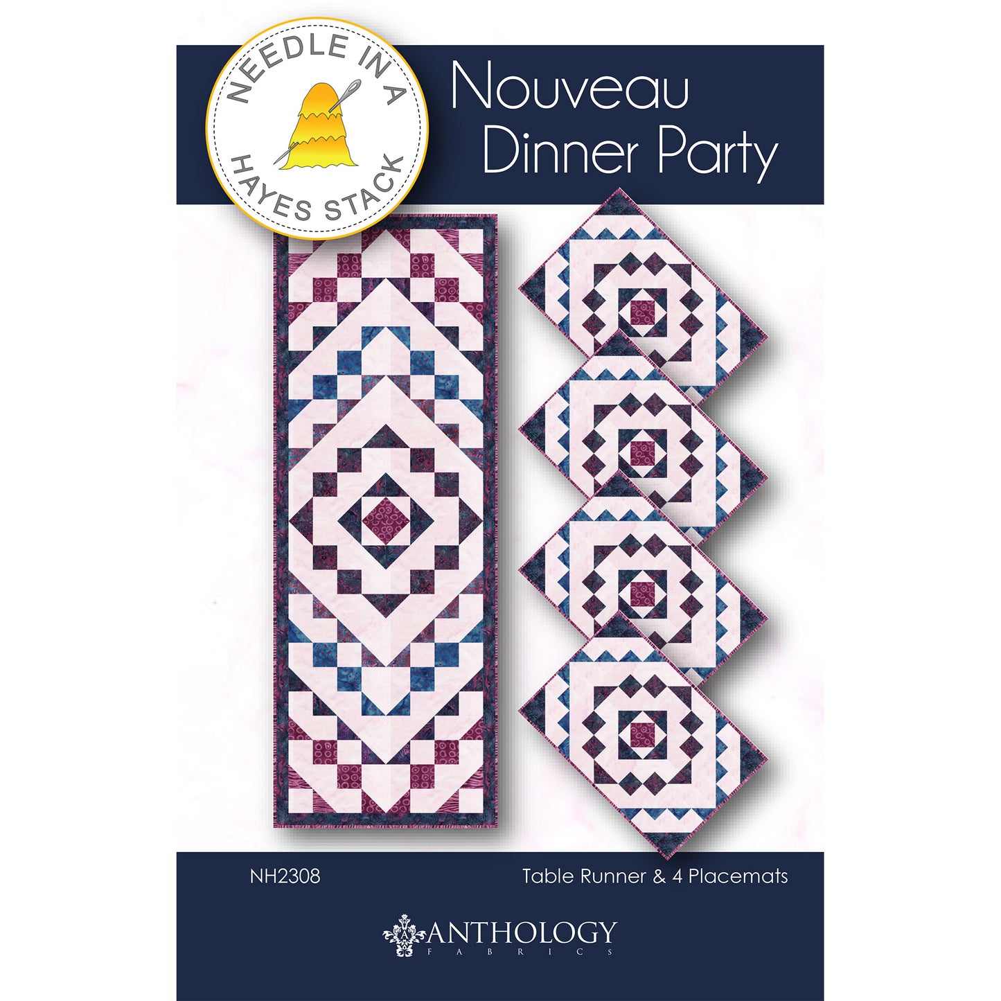 Nouveau Dinner Party Table Runner and Placemats NH-2308e - Downloadable Pattern