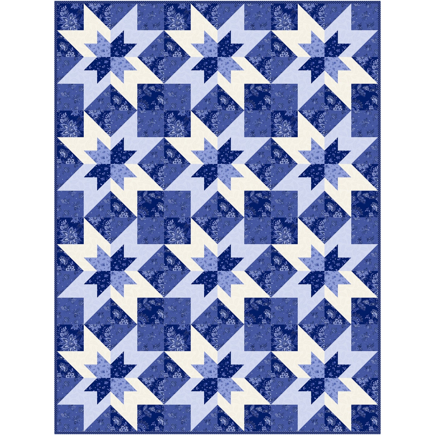 Stars in the French Quarter Quilt NH-2329e - Downloadable Pattern