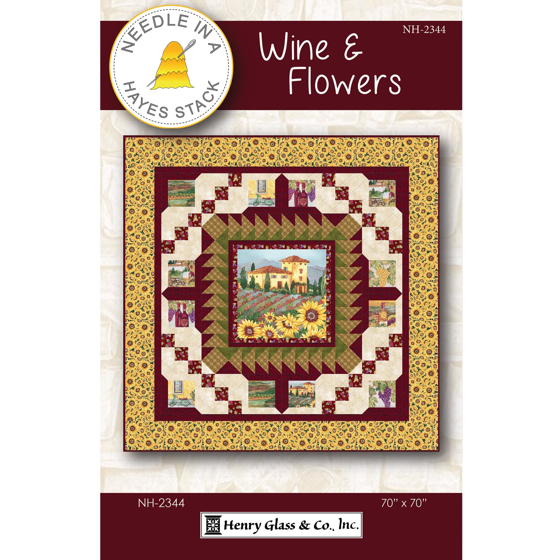 Cover image of pattern for Wine & Flowers Quilt.